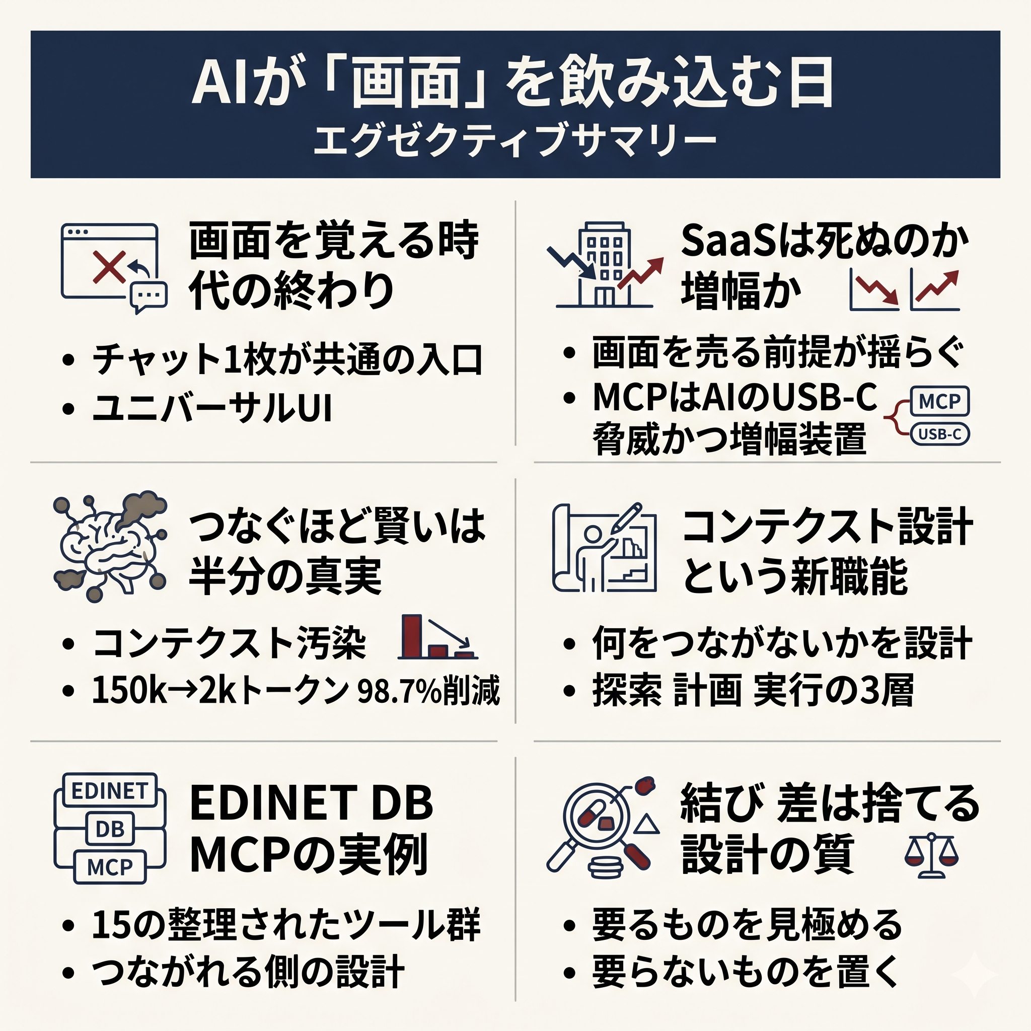 AIが画面を飲み込む日 Executive Summary(情報図解)