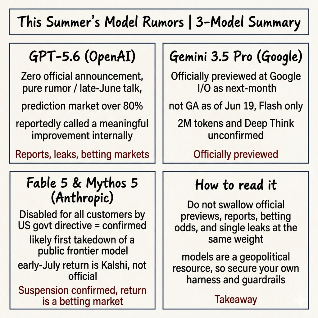 Reading This Summer's Model Rumors: Executive Summary (infographic)