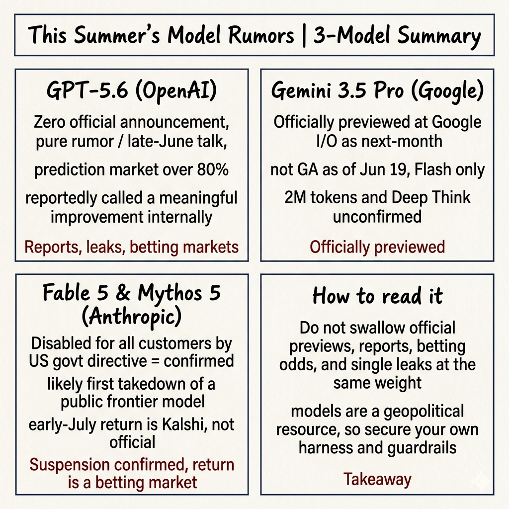Reading This Summer's Model Rumors: Executive Summary (infographic)