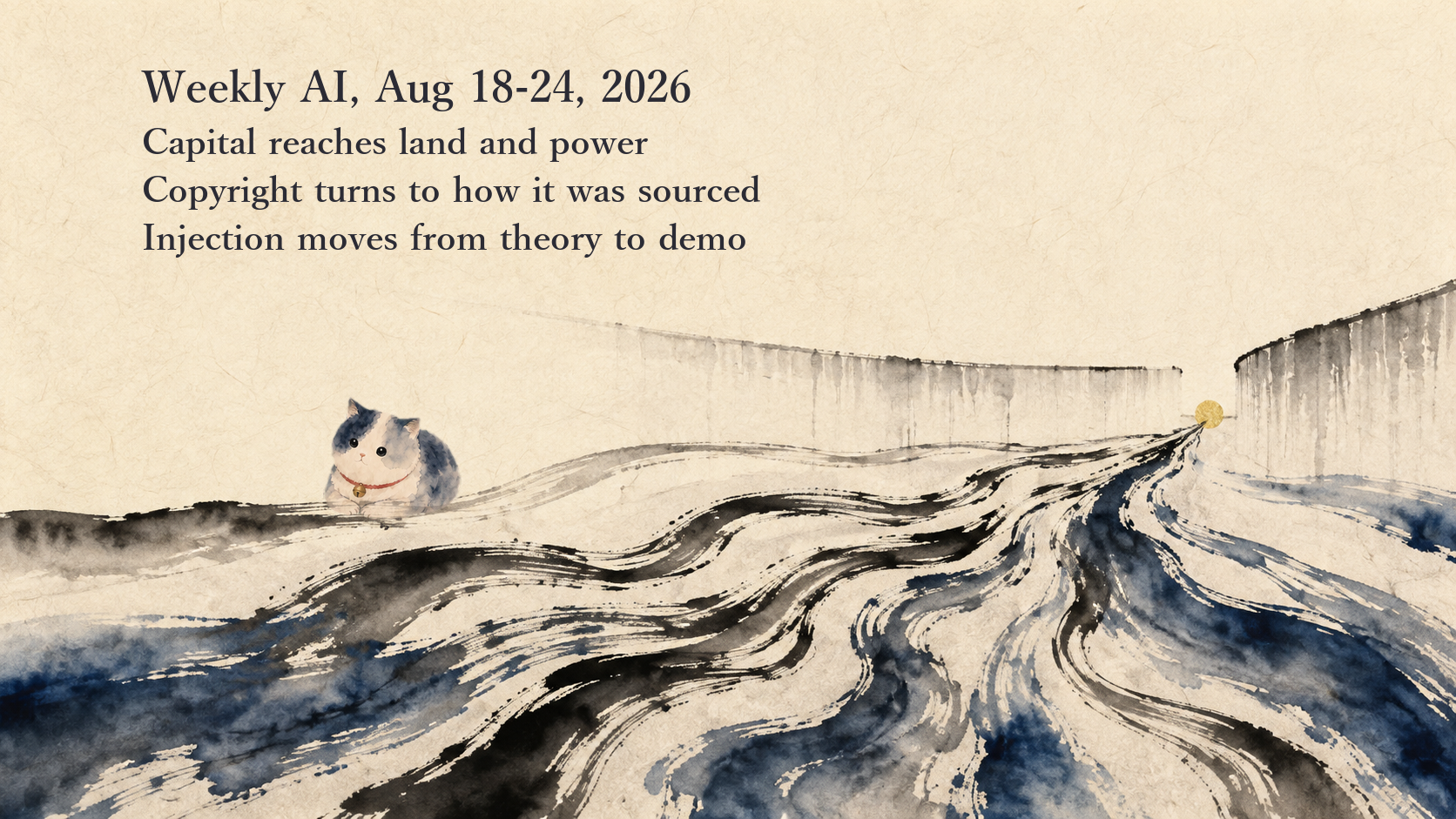 Weekly AI ｜ Aug 18-24 — Capital reached land and power, and the copyright fight moved to sourcing and output