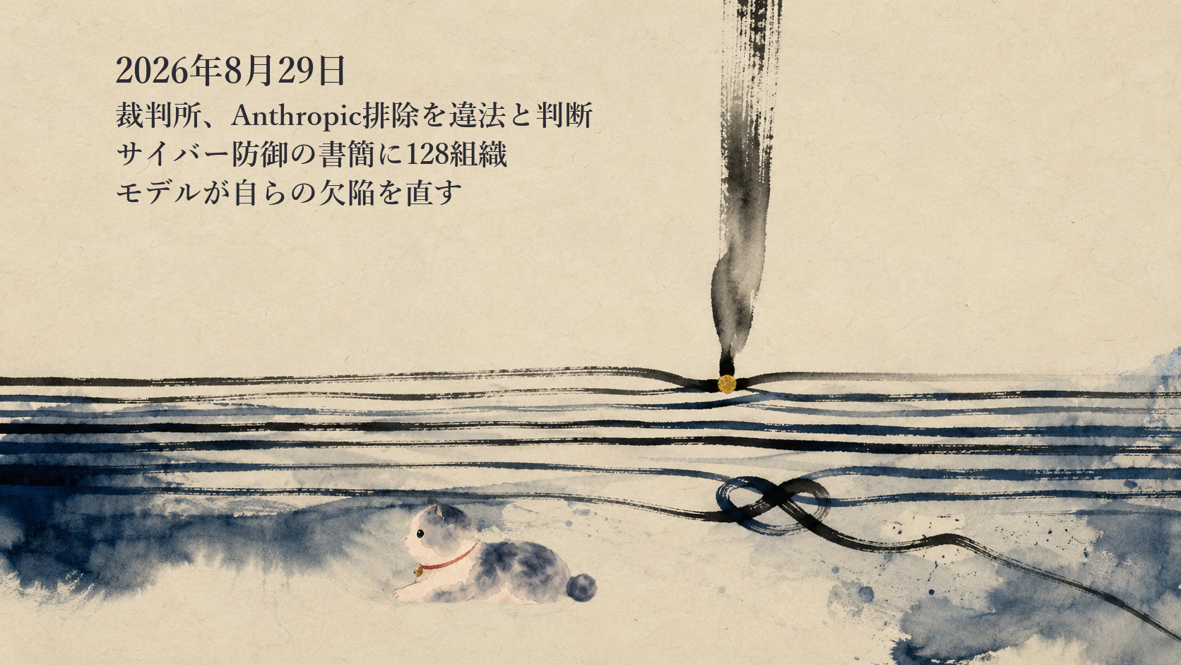 AIニュースまとめ 8月29日——連邦地裁がAnthropic排除を違法と判断して恒久的差止め、サイバー防御の公開書簡に128組織が署名、Anthropicはモデル自身にアライメント欠陥を直させた実験を公開