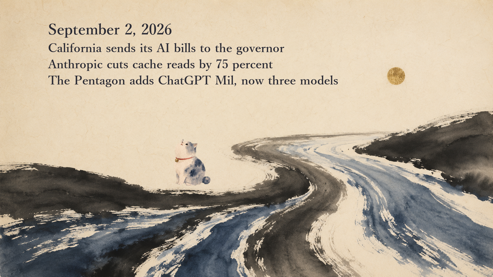 AI News Briefing — September 2: California sends its AI bills to the governor, Anthropic ships Fable 5.1, the Pentagon opens ChatGPT Mil