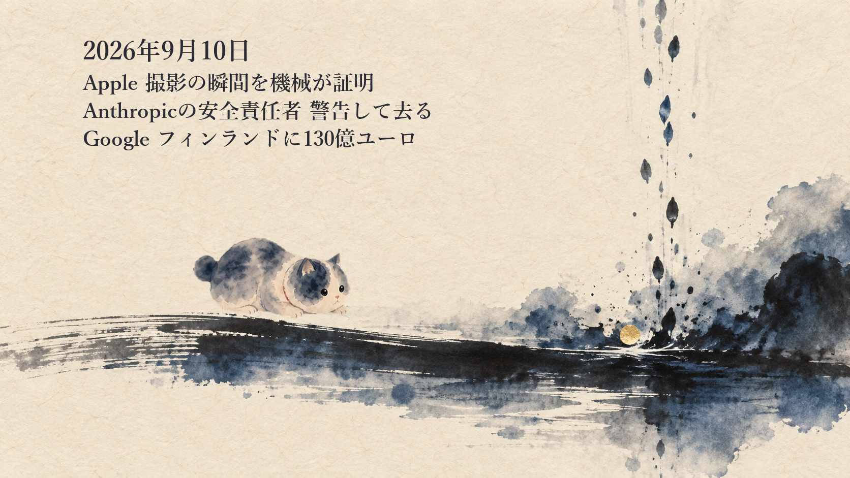 AIニュースまとめ 9月10日——Appleが撮影時点を署名で証明するReference Imageを発表しAnthropicの研究者が警告を残して退社しGoogleがフィンランドに130億ユーロ