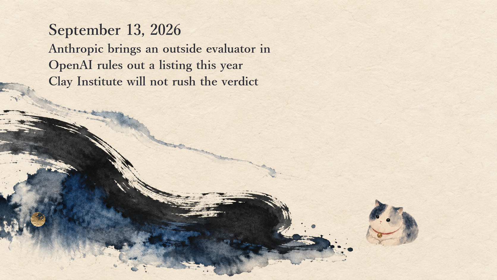 AI News Briefing — September 13: Amodei calls for pacing the frontier, Altman rules out a 2026 IPO, and the Clay Institute speaks on Navier-Stokes