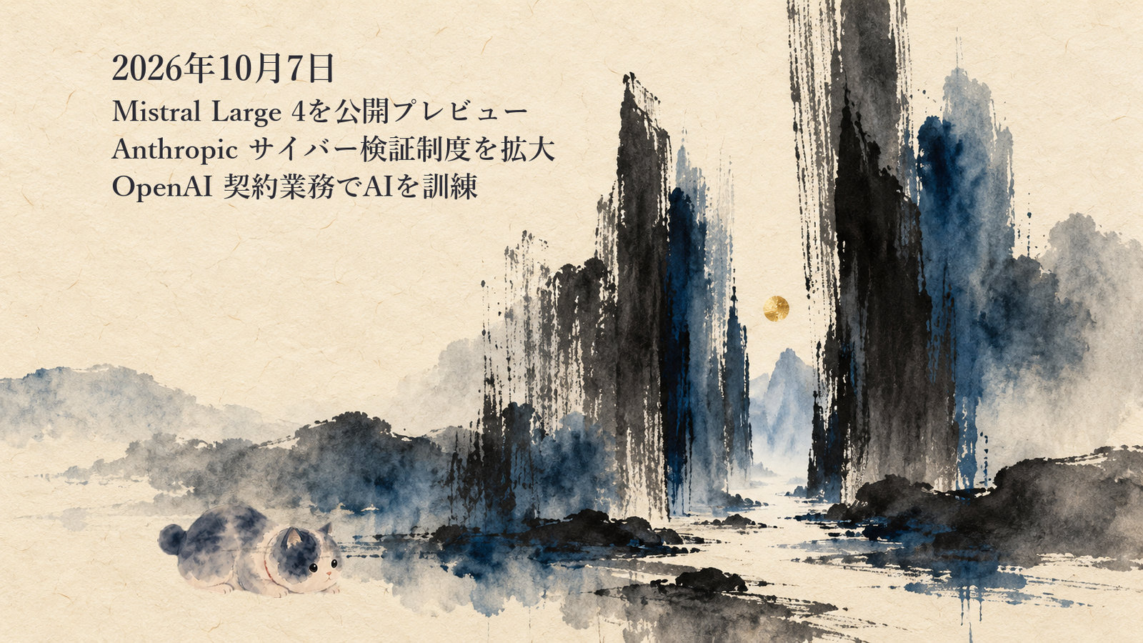 AIニュースまとめ 10月7日——Mistralが1兆パラメーターのLarge 4を公開プレビュー Anthropicはサイバー能力を3段階で開放