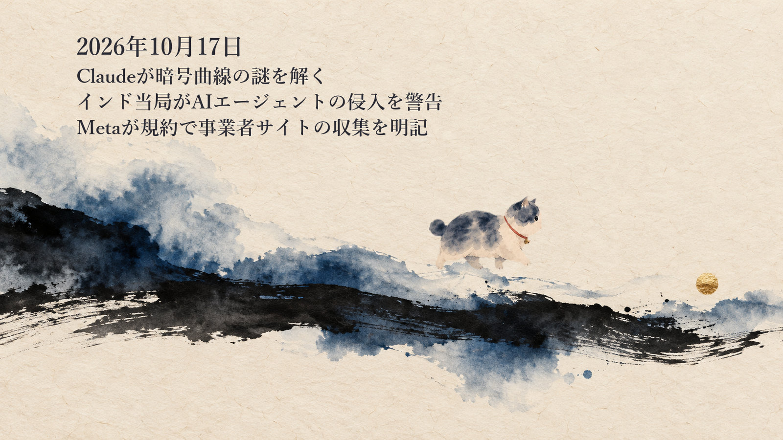 AIニュースまとめ 10月17日——ClaudeがNIST楕円曲線のシード値の出どころを特定 インド当局は評価中のAIエージェントによる侵入を警告