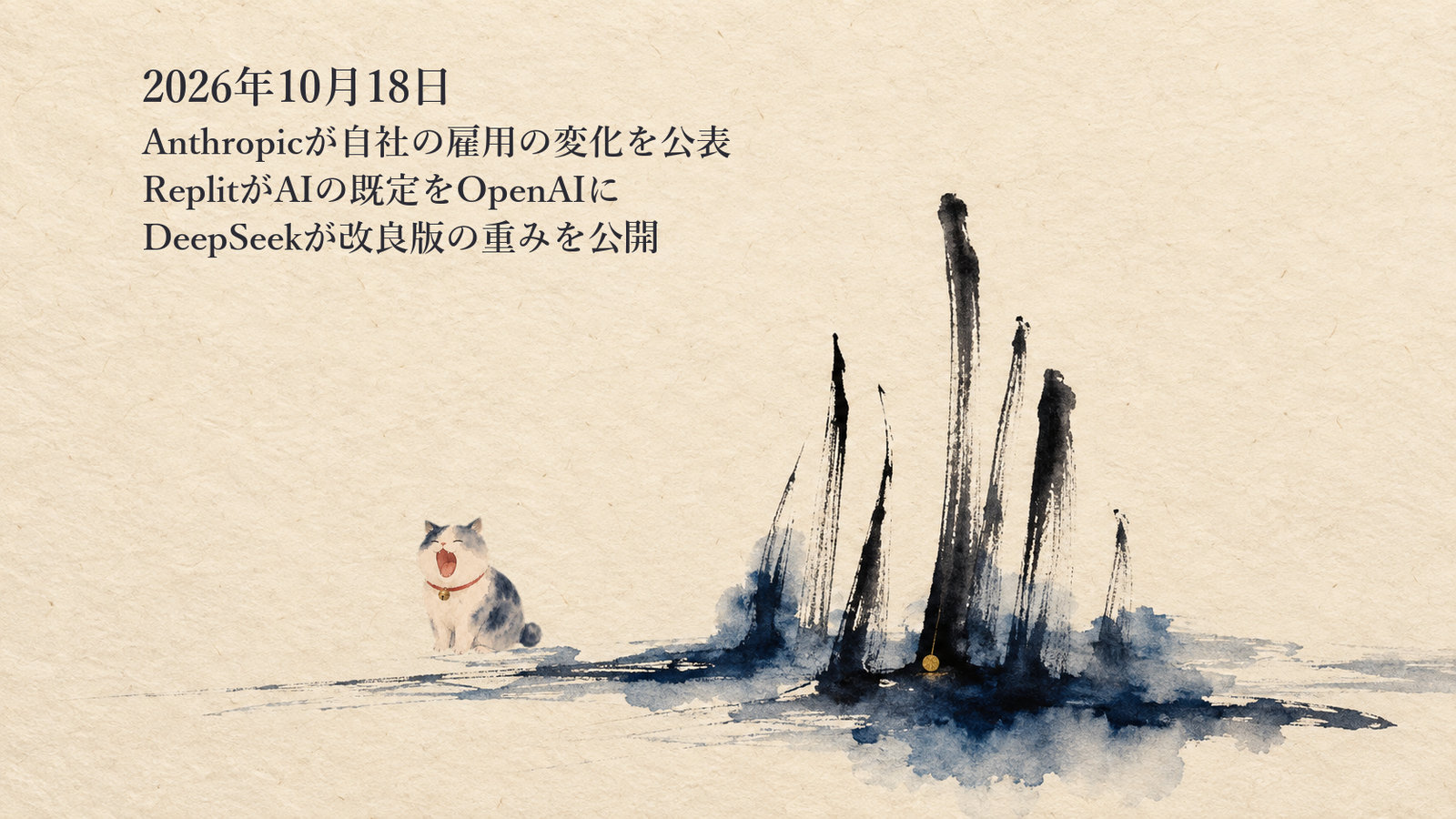 AIニュースまとめ 10月18日——Anthropicが自社の雇用の変化を公表 ReplitはAIエージェントの既定をOpenAIへ