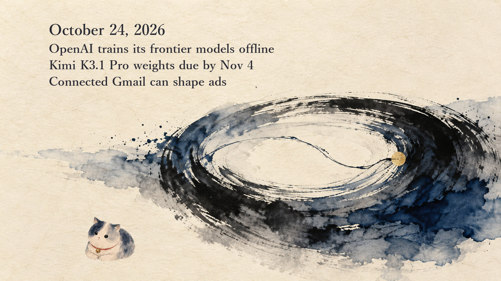 AI News Briefing — October 24: OpenAI resumes frontier training offline, and Kimi K3.1 Pro heads for open weights