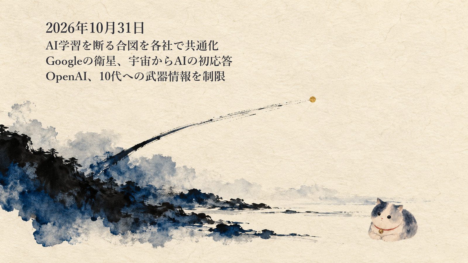 AIニュースまとめ 10月31日——AI学習を断る共通の合図に各社が対応へ Googleの衛星は宇宙からAIの応答